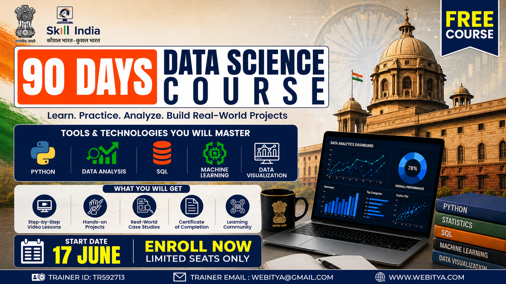 90 Days Data Science Course in India – Learn Python, SQL, Machine Learning & Real-World Analytics